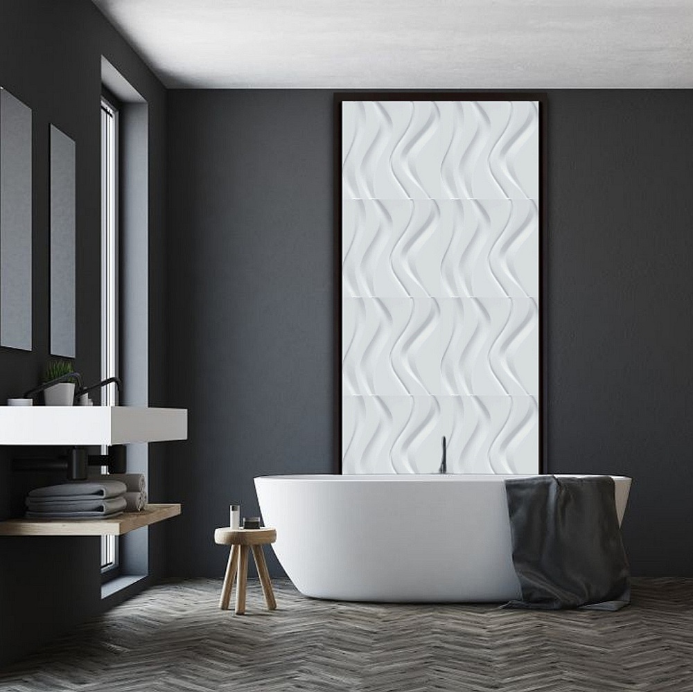 3D Wellen wandpaneele badezimmer wasserfest