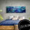 BlueLagoon Leinwandbild Wandbild Blau 120x40cm