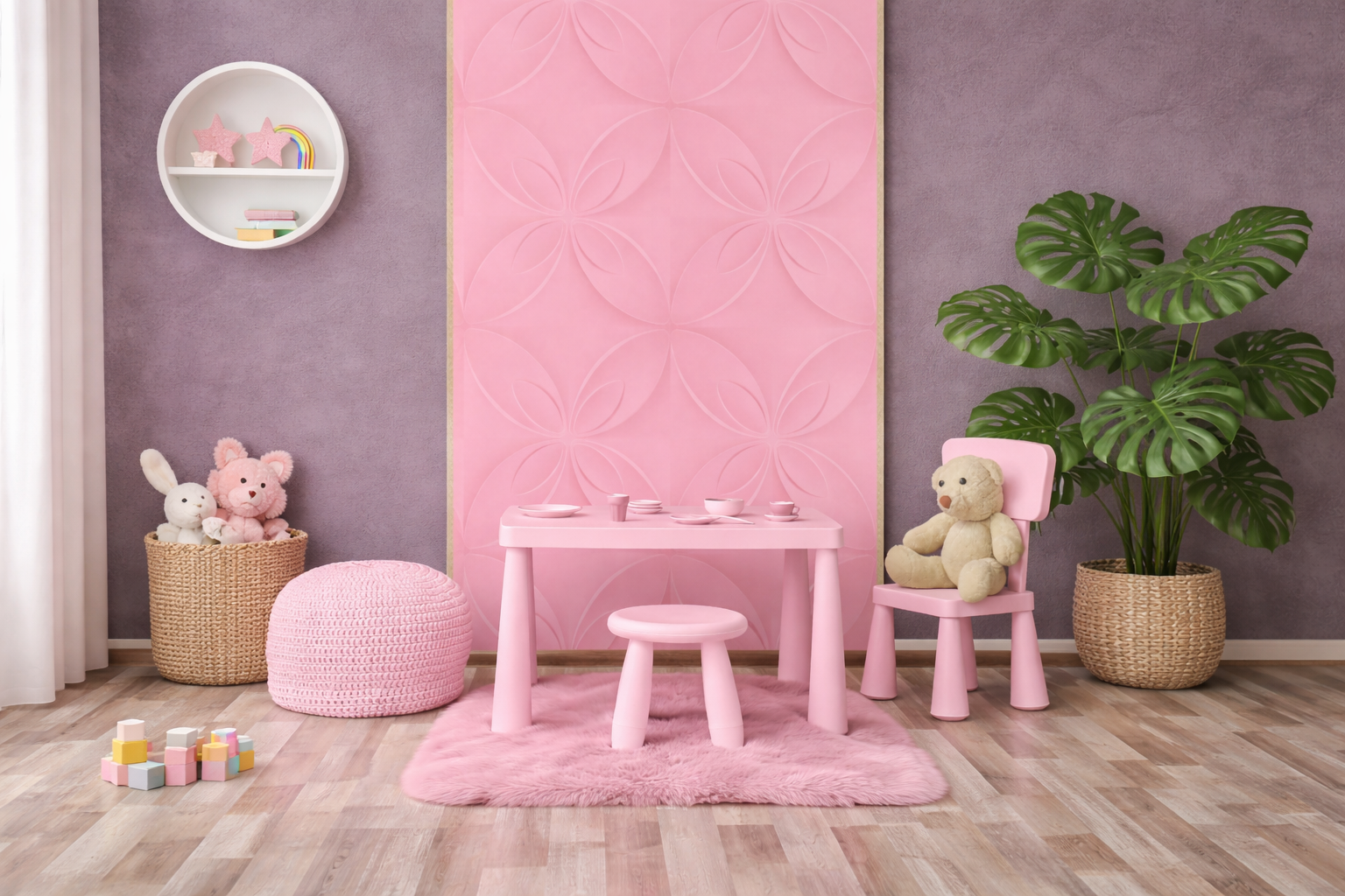 blume muster 3d wandpaneel kinderzimmer