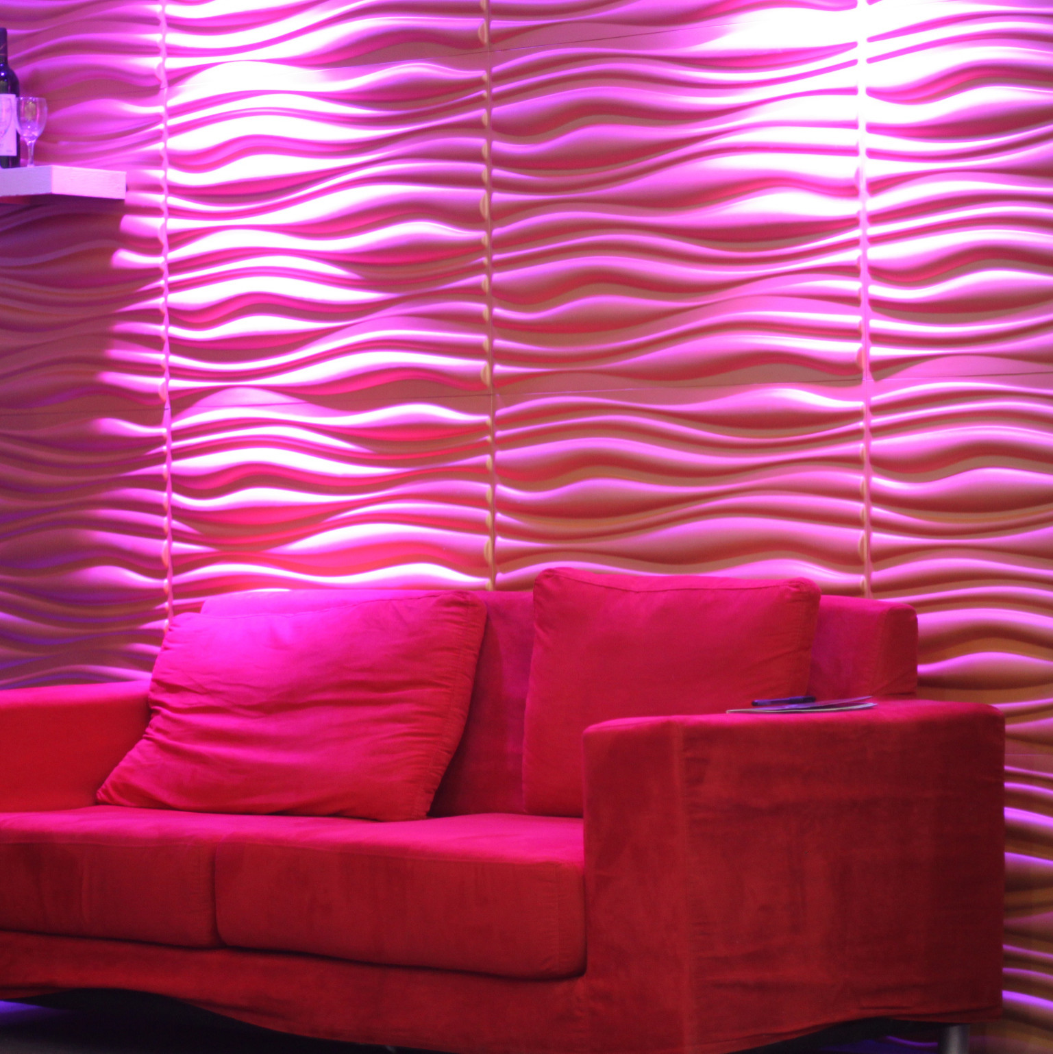 wellen 3d wandpaneele pink