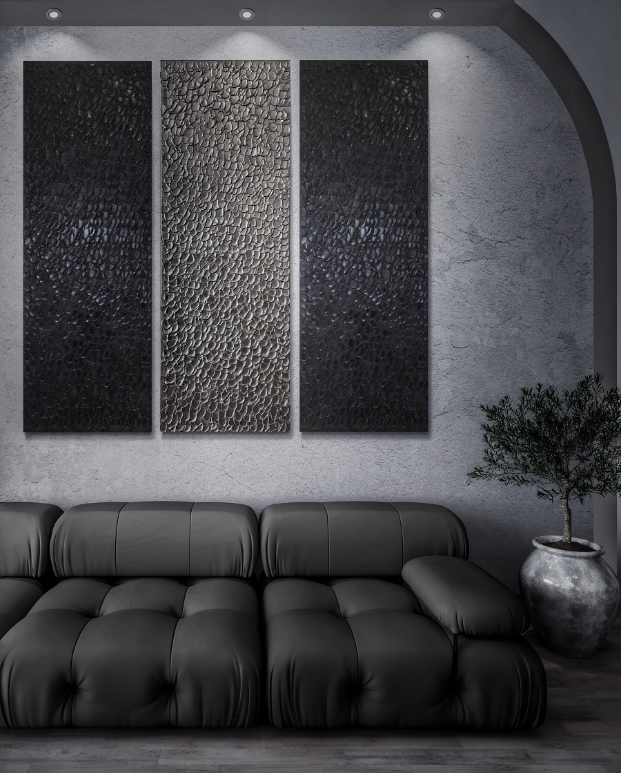 Modern Texturiert 3D Schwarz wanddekoration living room Modern Texturiert 3D Schwarz wanddekoration living room