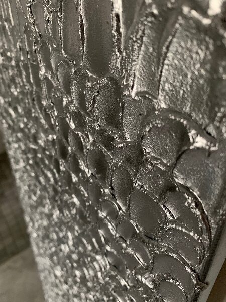 metall silber wandbilder detail