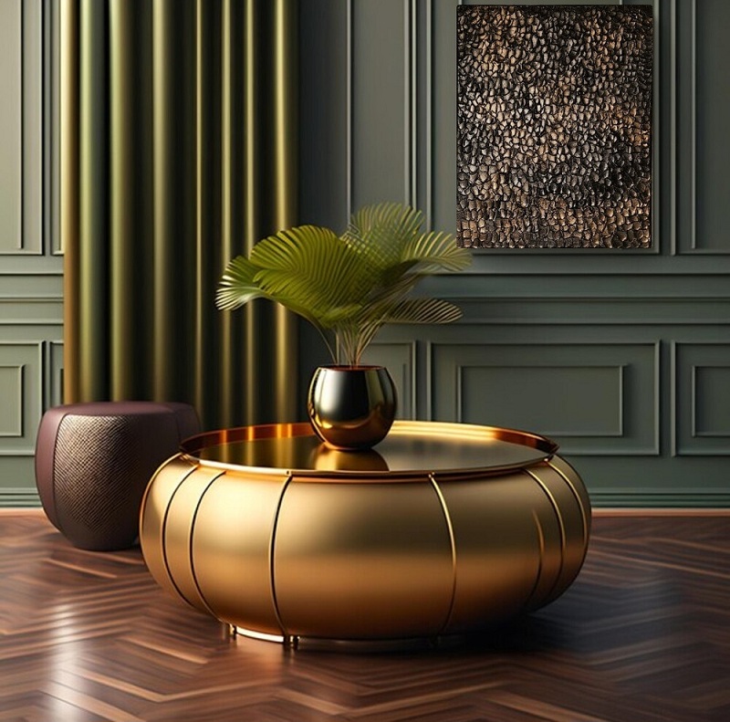 A Modern Abstrakte Bilder Schwarz Gold texturiert 50x40cm A Modern Abstrakte Bilder Schwarz Gold texturiert 50x40cm