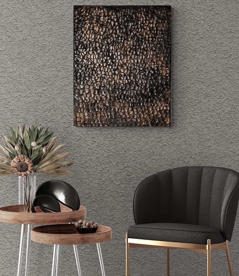 Abstrakte Bilder Schwarz Gold texturiert 50x40cm Abstrakte Bilder Schwarz Gold texturiert 50x40cm