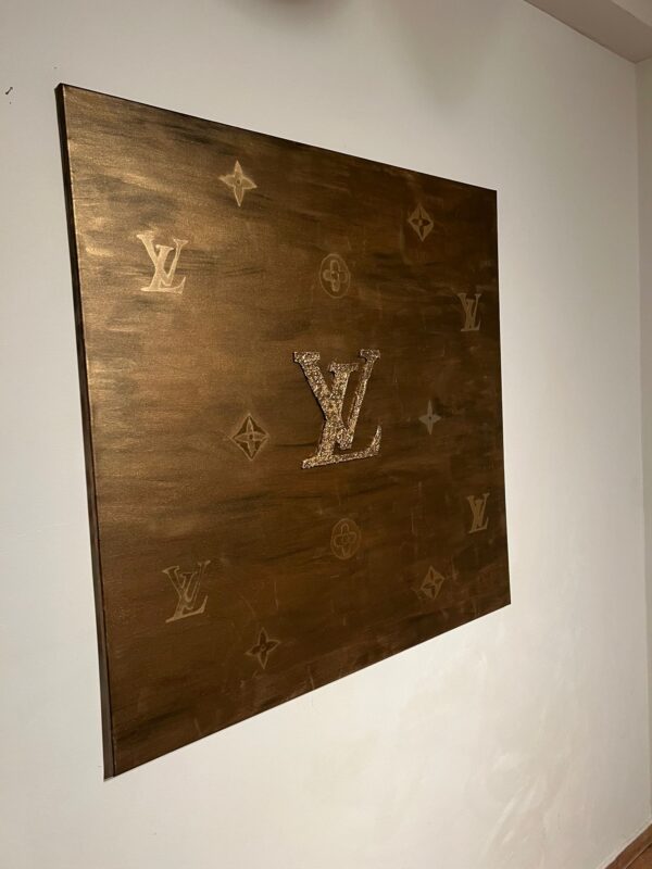 Louis Vuitton Leinwandbilder 3D Handgemalt 100cmx100cm 2 BRAUN