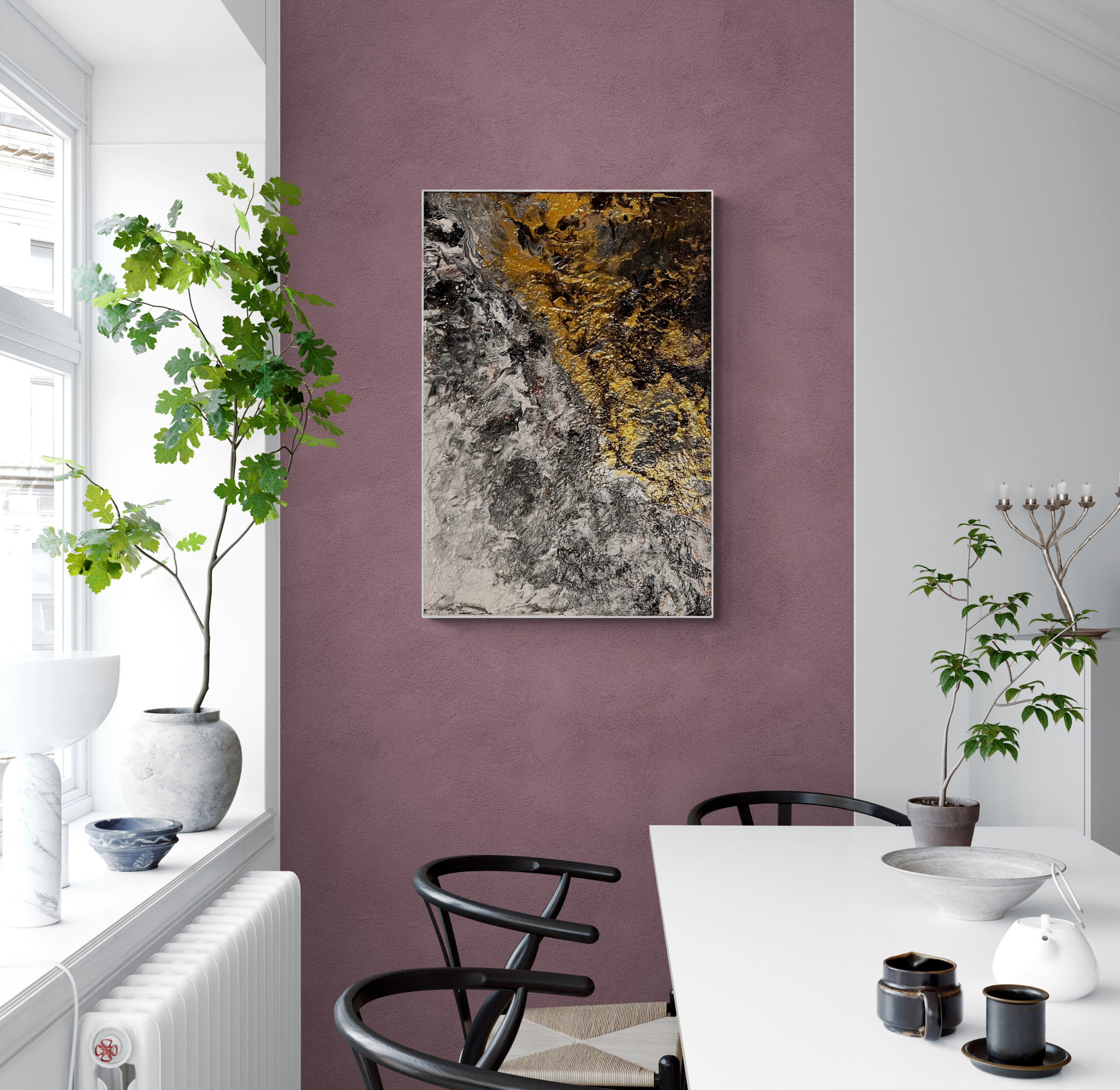 Wild Felswand strukturbild gold 70 cm x 50 cm w Abstrakte Bilder