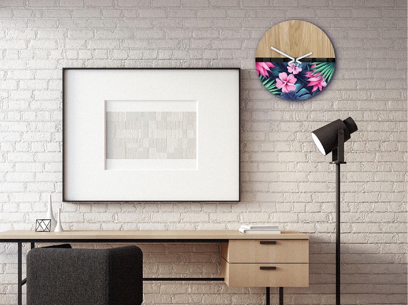 Modern Design Wanduhr Blume Motiv Walnussholz 33,5 Modern Design Wanduhr Blume Motiv Walnussholz 33,5 cm* 33,5 cm