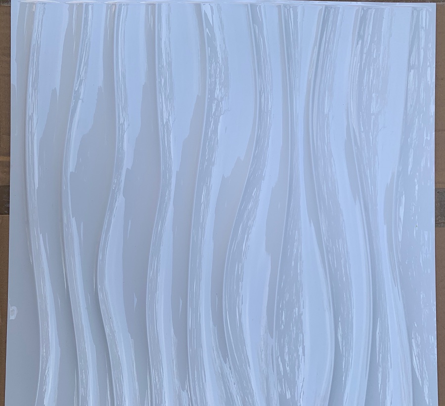 3D Wandpaneele Hochglanz Weiss Wellen 3D Wandpaneele Hochglanz Weiss Wellen 50×50