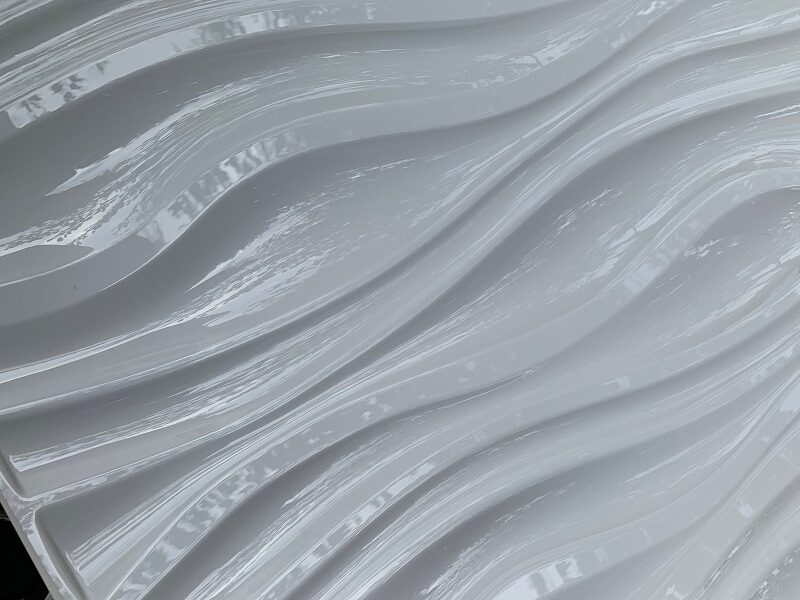 3D Wandpaneele Wellen Hochglanz Weiss 2 50×50