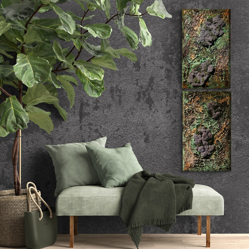 Design Wild Jungle Moos Wandbild Gips Gemalde Paar mit Moos3 Design Wild Jungle Moos Wandbild Gips Gemalde Paar mit Moos3