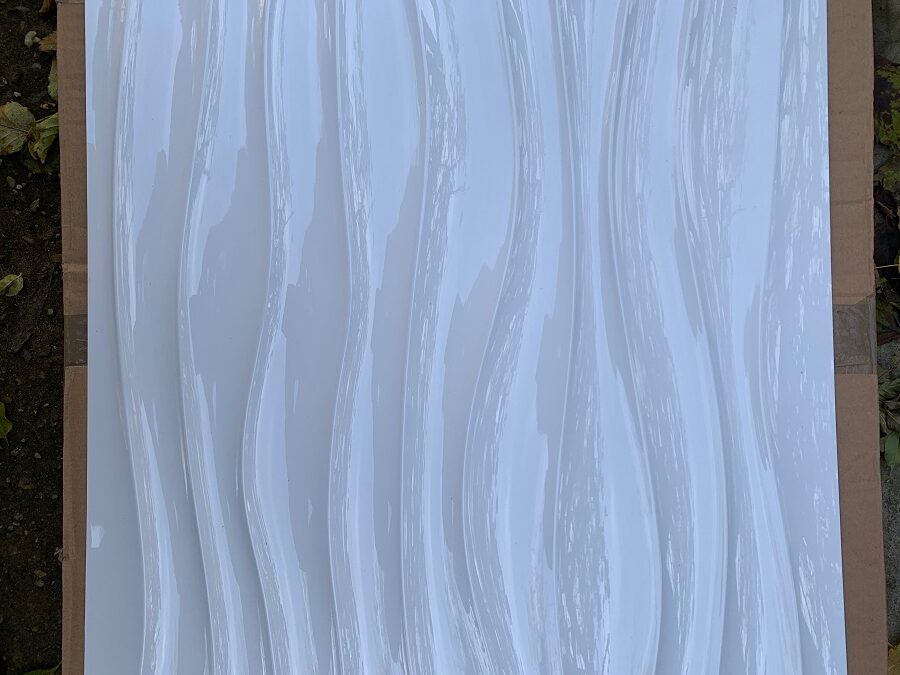 Wandpaneele Hochglanz Weiss Wellen 50×50 3D Wandpaneele Hochglanz Weiss Wellen 50×50
