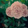 Vintage Blumen Leinwandbild Original Mediterran Roses Original Handgemalt Acryl XXL 120x90cm