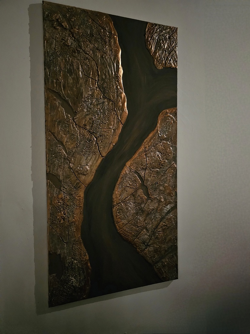 A Stein Deko Wohnzimmer Original Wandbild CanyonVivo 140 cm x 70 cm