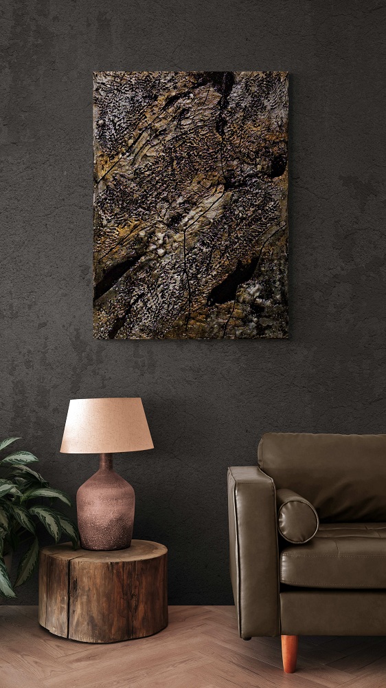 Wohnzimmer Modern Gipsbilder Stein Abstrakt Natur 60x70cm