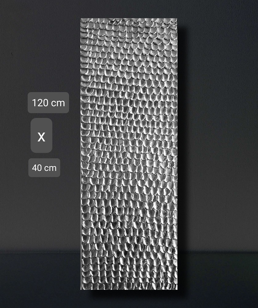 Modern Silber Wanddeko 120x40cm main Modern Silber Wanddeko 120x40cm main