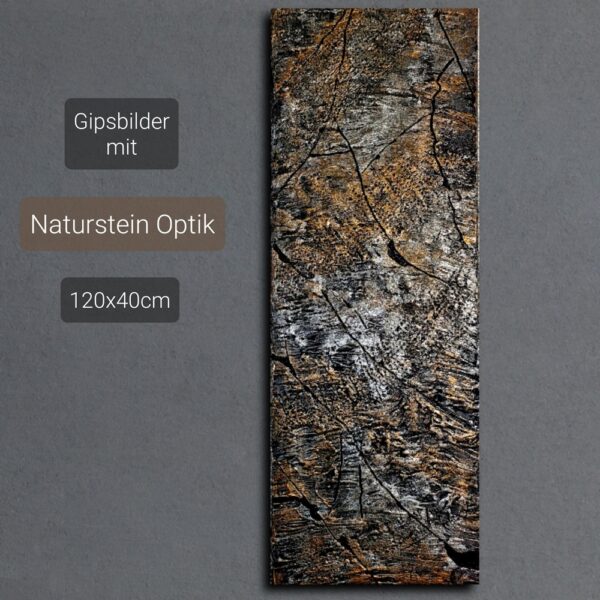 Steinoptik Wanddeko Bronze Braun 3D Strukturiert Wandbild Main