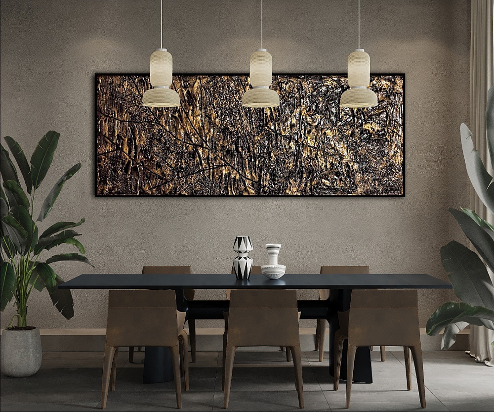 Steinstruktur Wanddeko Gold 3D Gipsbild Steinstruktur Wanddeko Gold 3D Gipsbild