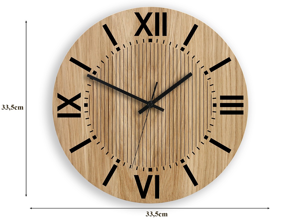 Wanduhr Römische Ziffern aus Holz 33,5 cm Wanduhr Römische Ziffern aus Holz 33,5 cm