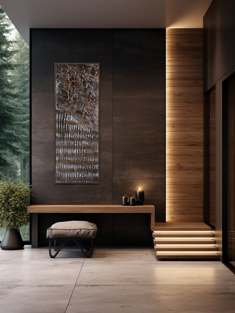 NEU Strisce e Sogni Art Deco Wandbild 120x40 cm 3D