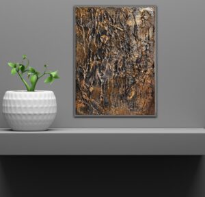 Raffiniert Riflessi di Terra Bronze Wandbild 3D Strukturiert 40x30cm