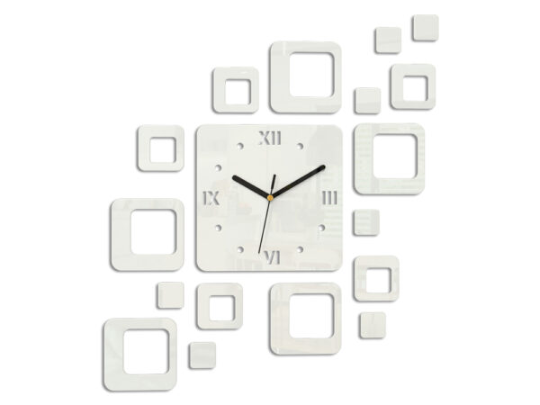 Geometrische Wanduhr Weiss Main