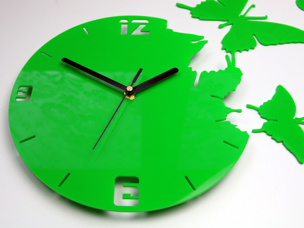Schmetterling Wanduhr Buttefly Wanduhr Grün detail Schmetterling Wanduhr Buttefly Wanduhr Grün detail