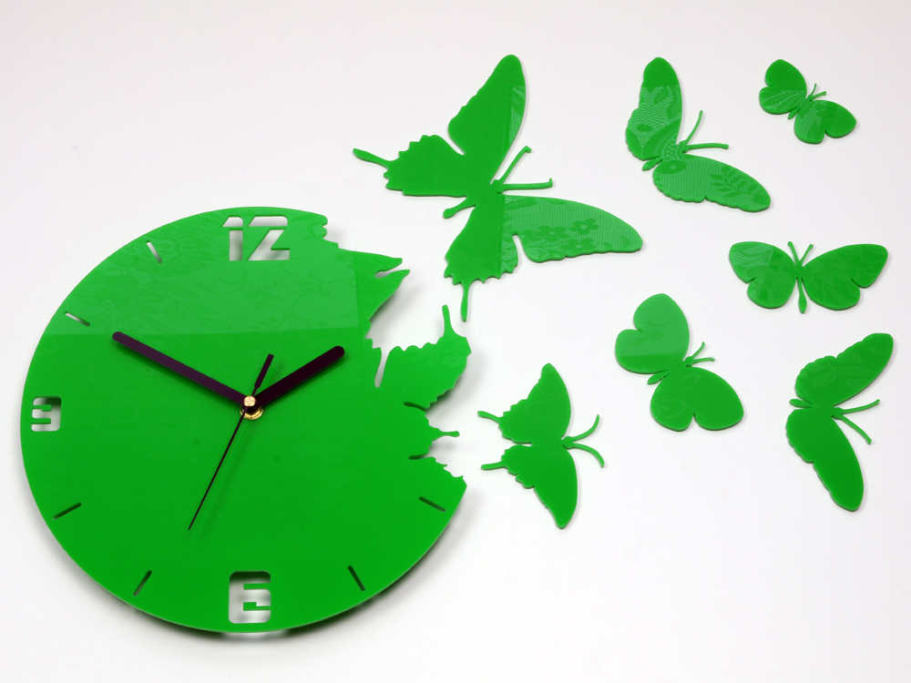 Schmetterling Wanduhr Buttefly Wanduhr Grün main Schmetterling Wanduhr Buttefly Wanduhr Grün main