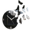 Schmetterling Wanduhr Schwarz detail
