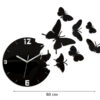 Schmetterling Wanduhr Schwarz main