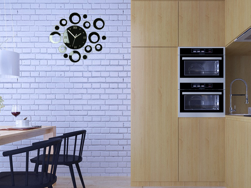 Schwarz Wanduhr Modern Acrylglas 55 cm x 47 cm Schwarz Wanduhr Modern Acrylglas 55 cm x 47 cm