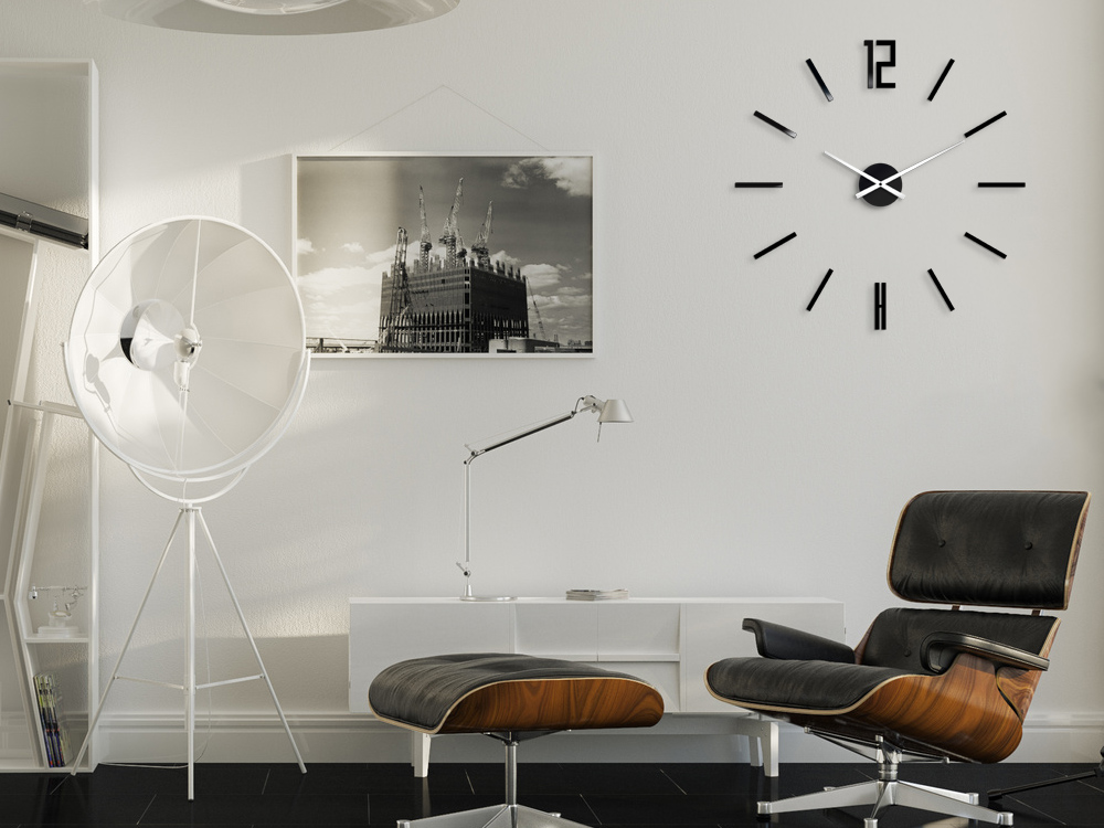 Schwarze wanduhr XXL