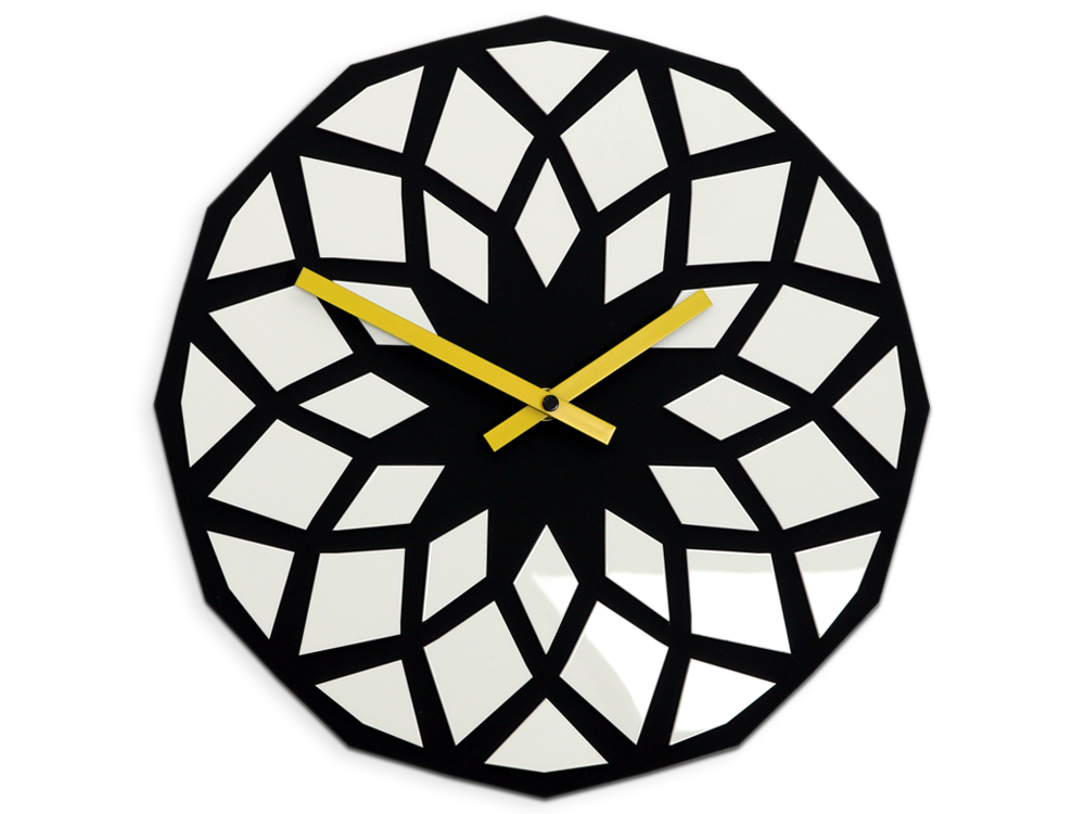 Schwarz und Weiss Lotus Wanduhr Abstrakt Wanduhr 33cm Main Schwarz und Weiss Lotus Wanduhr Abstrakt Wanduhr 33cm Main
