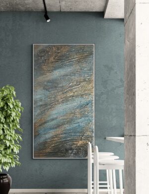 natur Steinoptik Leinwandbild Blau