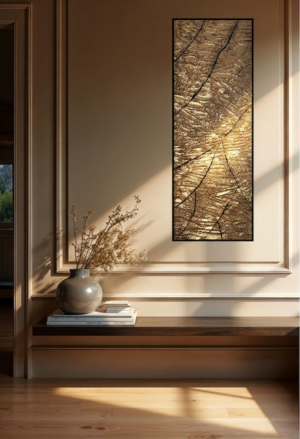 wandbild gold metall wanddeko