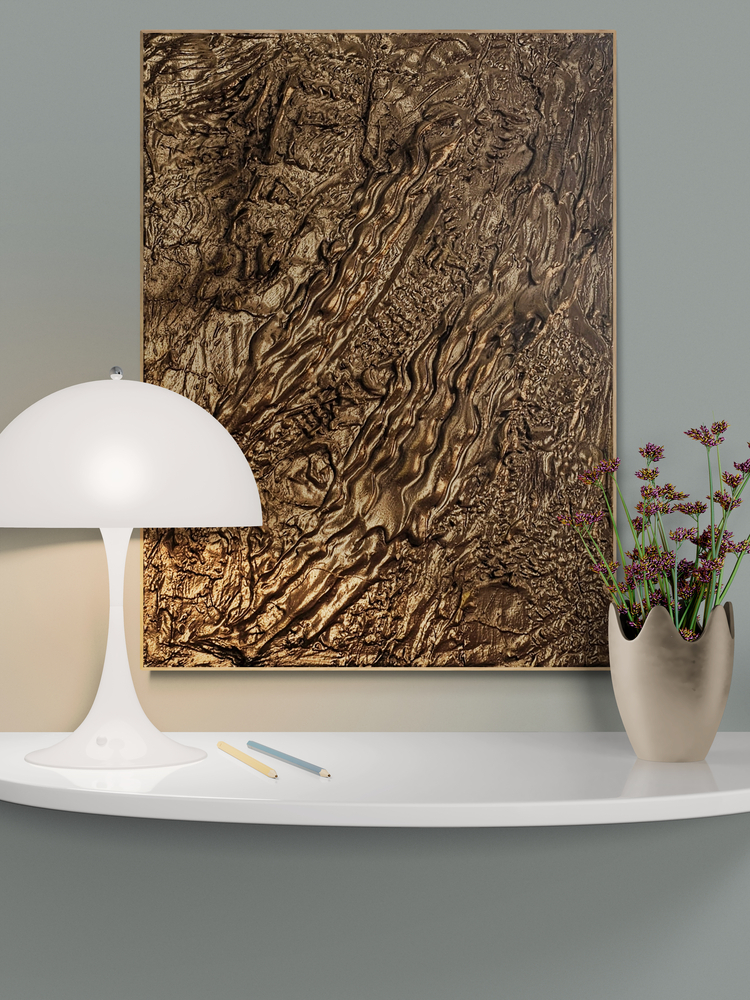 gold abstrakt leinwandbild