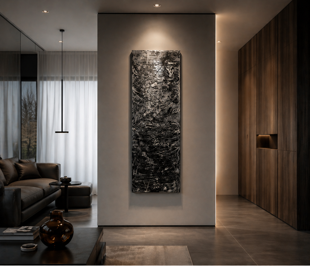 schwarz Weißer Quarzit Bild -Moderne Bild Schwarz Weiß wohnzimmer