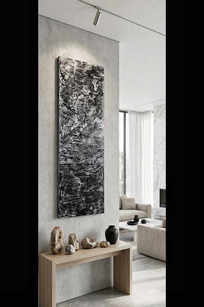 schwarz Weißer Quarzit Bild -Moderne Bild Schwarz Weiß