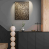 Wanddeko Gold Metall Motiv im Fischschuppen-Design Wanddeko Gold Metall Motiv im Fischschuppen-Design